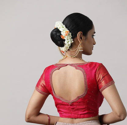 Peach &amp; Pink Pre-Draped Lehenga Set