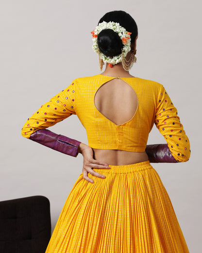 Yellow Crop Top &amp; Skirt