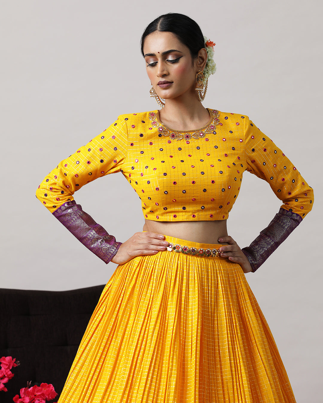 Yellow Crop Top &amp; Skirt