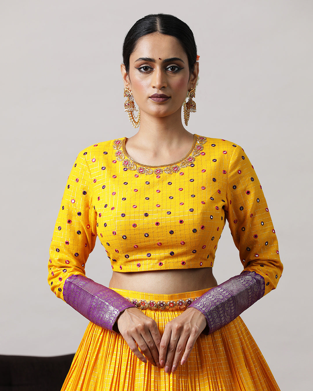 Yellow Crop Top &amp; Skirt