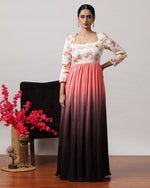 Load image into Gallery viewer, Peach &amp; Brown Ombre Floral Dress
