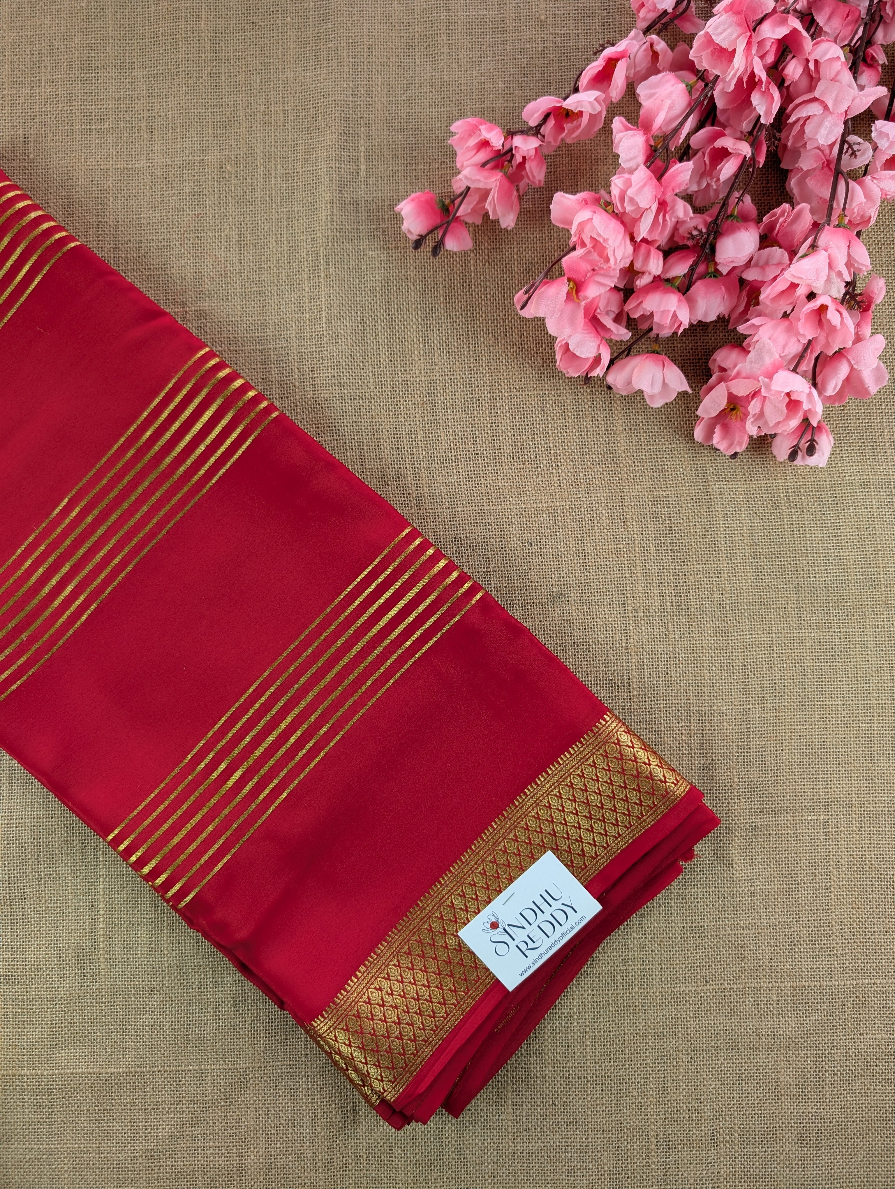 Pure Mysore Silk Crepe - Red