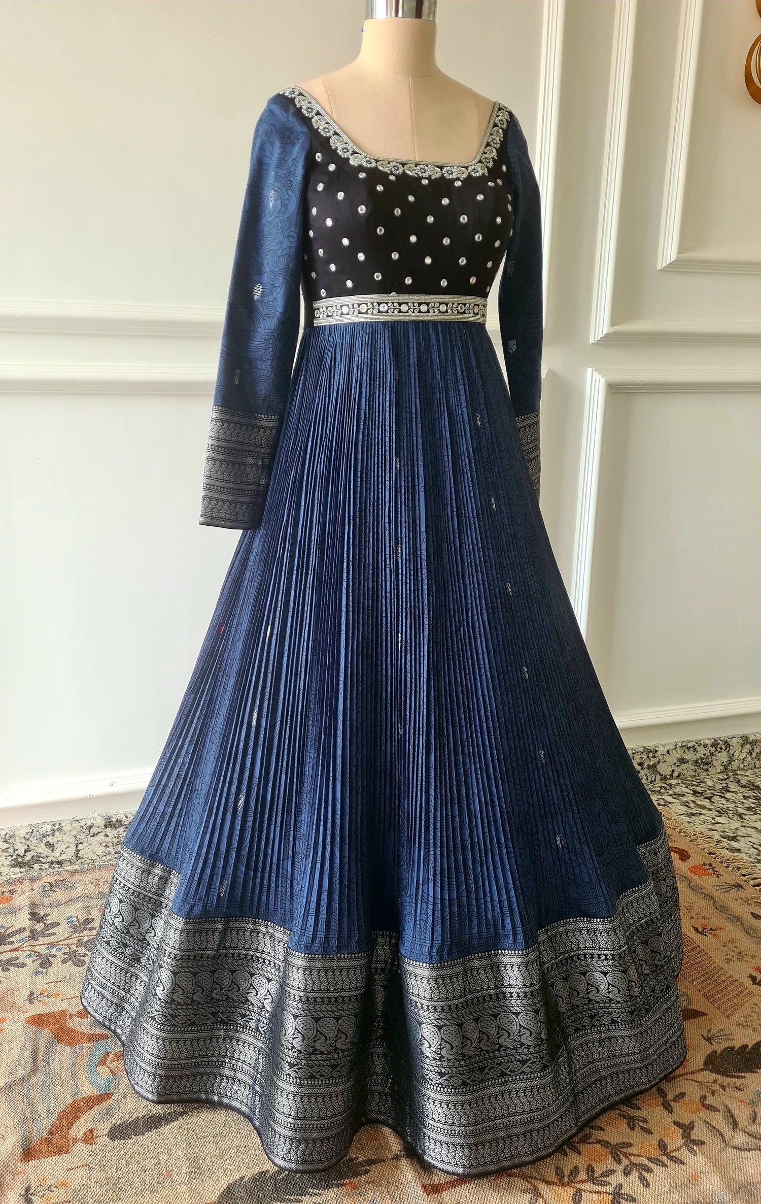 Blue &amp; Black Anarkali