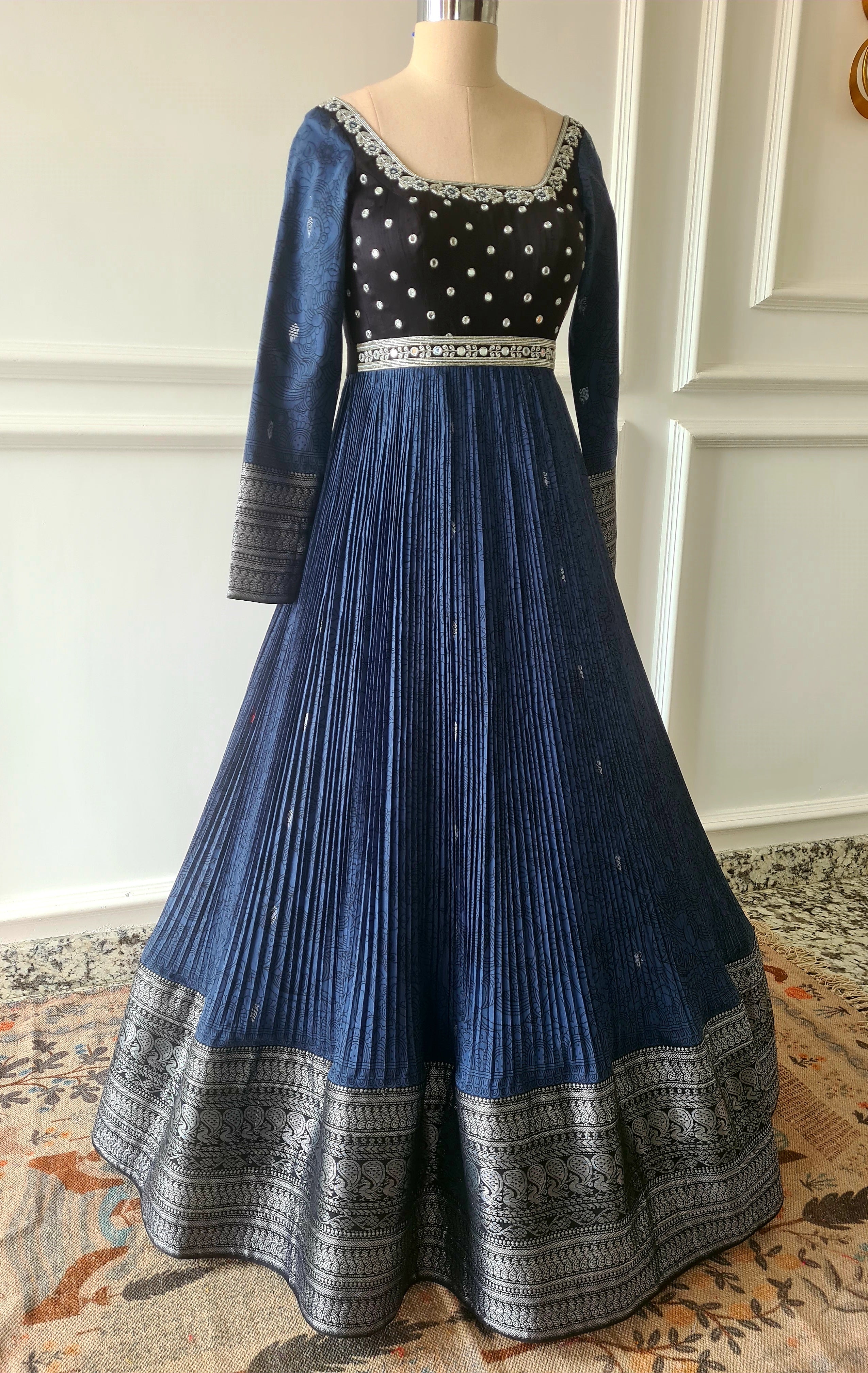 Blue &amp; Black Anarkali