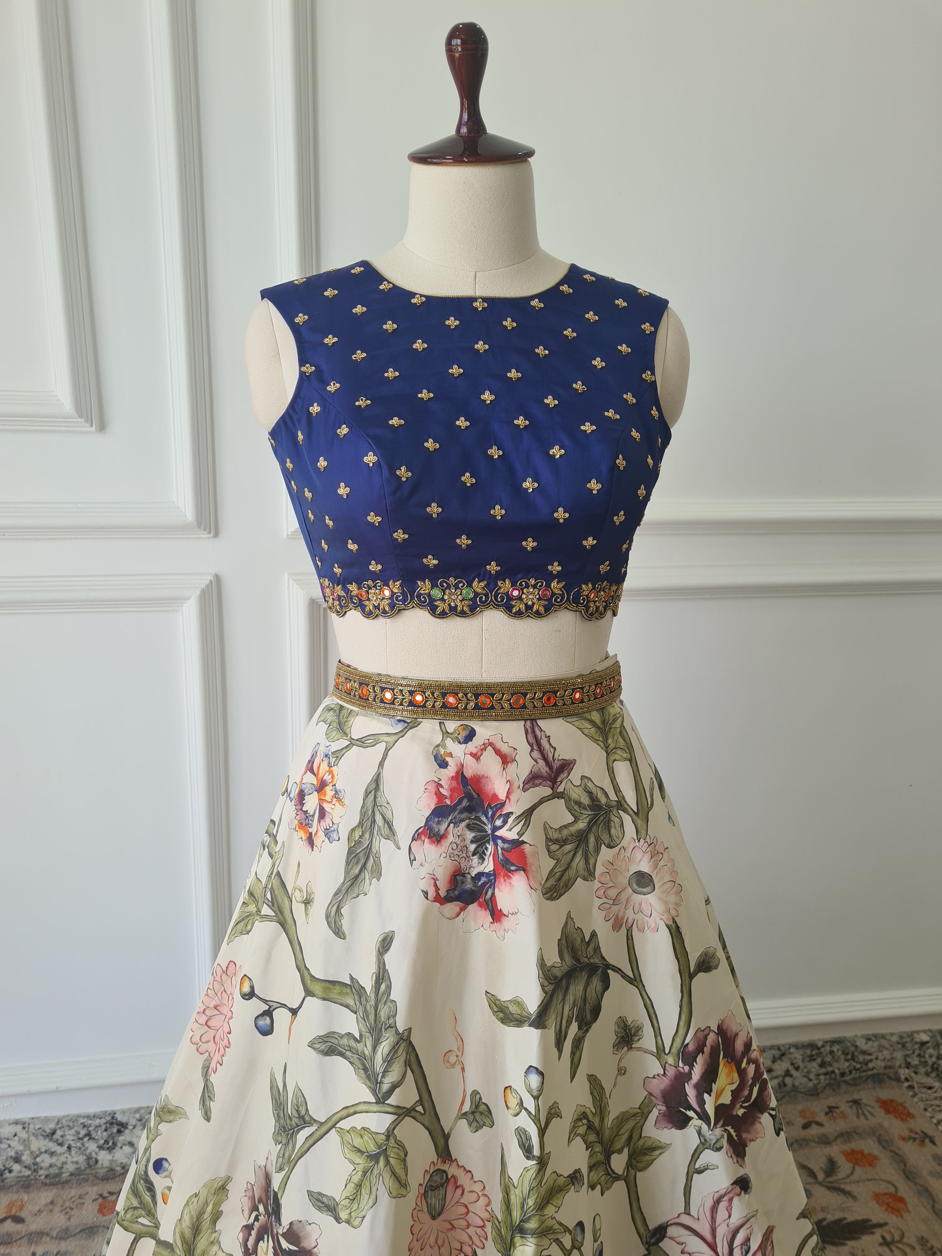 Floral Crop Top Skirt