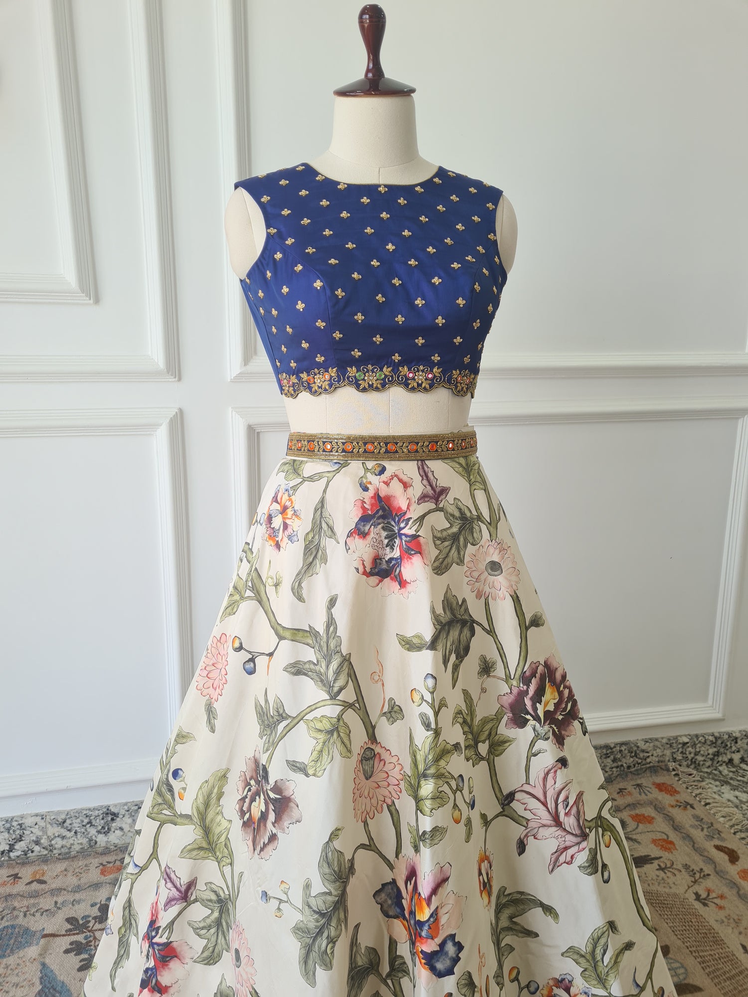 Floral Crop Top Skirt