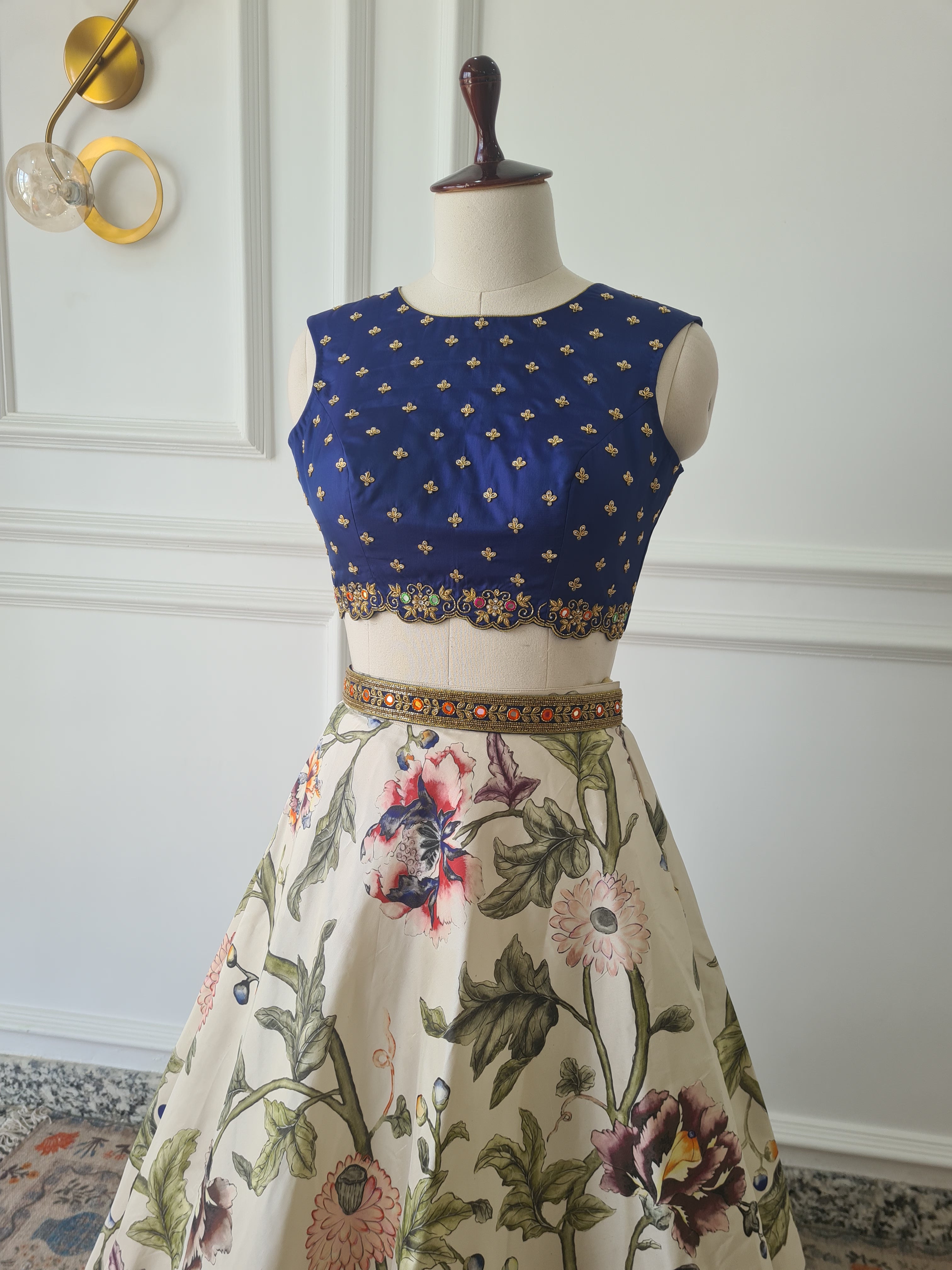 Floral Crop Top Skirt