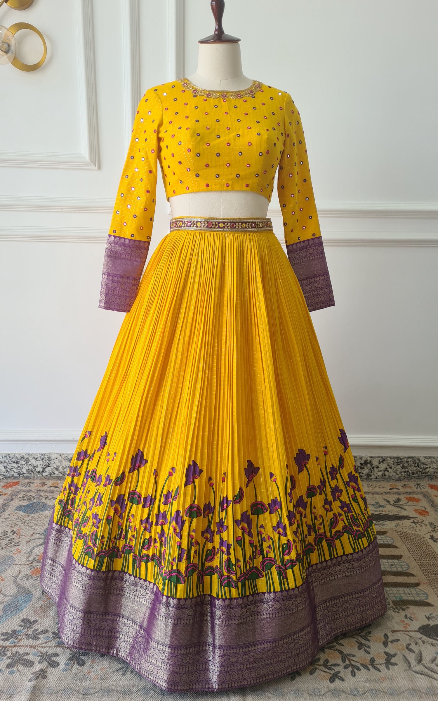 Yellow Crop Top &amp; Skirt