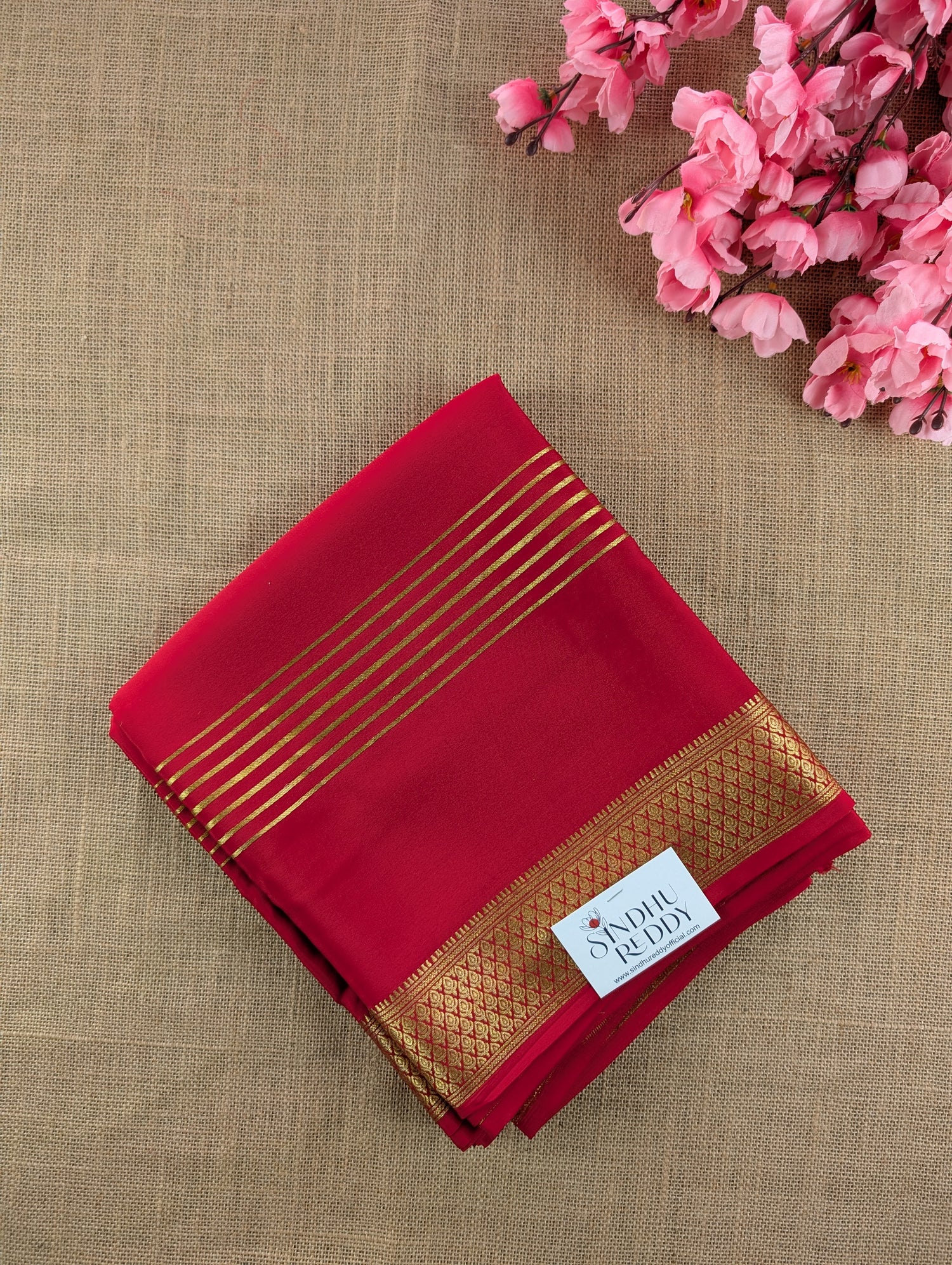 Pure Mysore Silk Crepe - Red