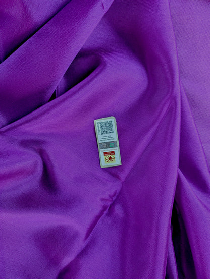 Pure Mysore Silk Crepe - Purple with zari border