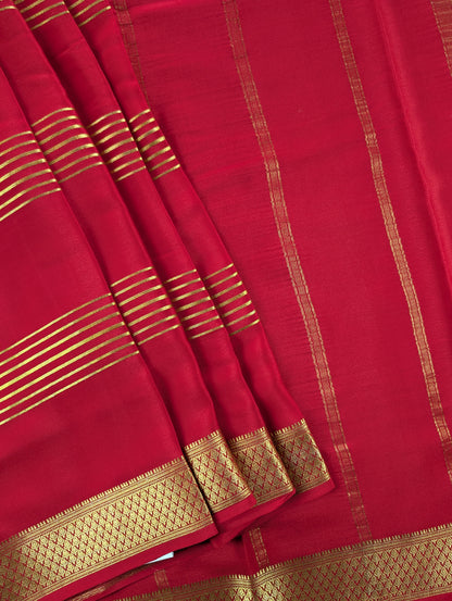 Pure Mysore Silk Crepe - Red