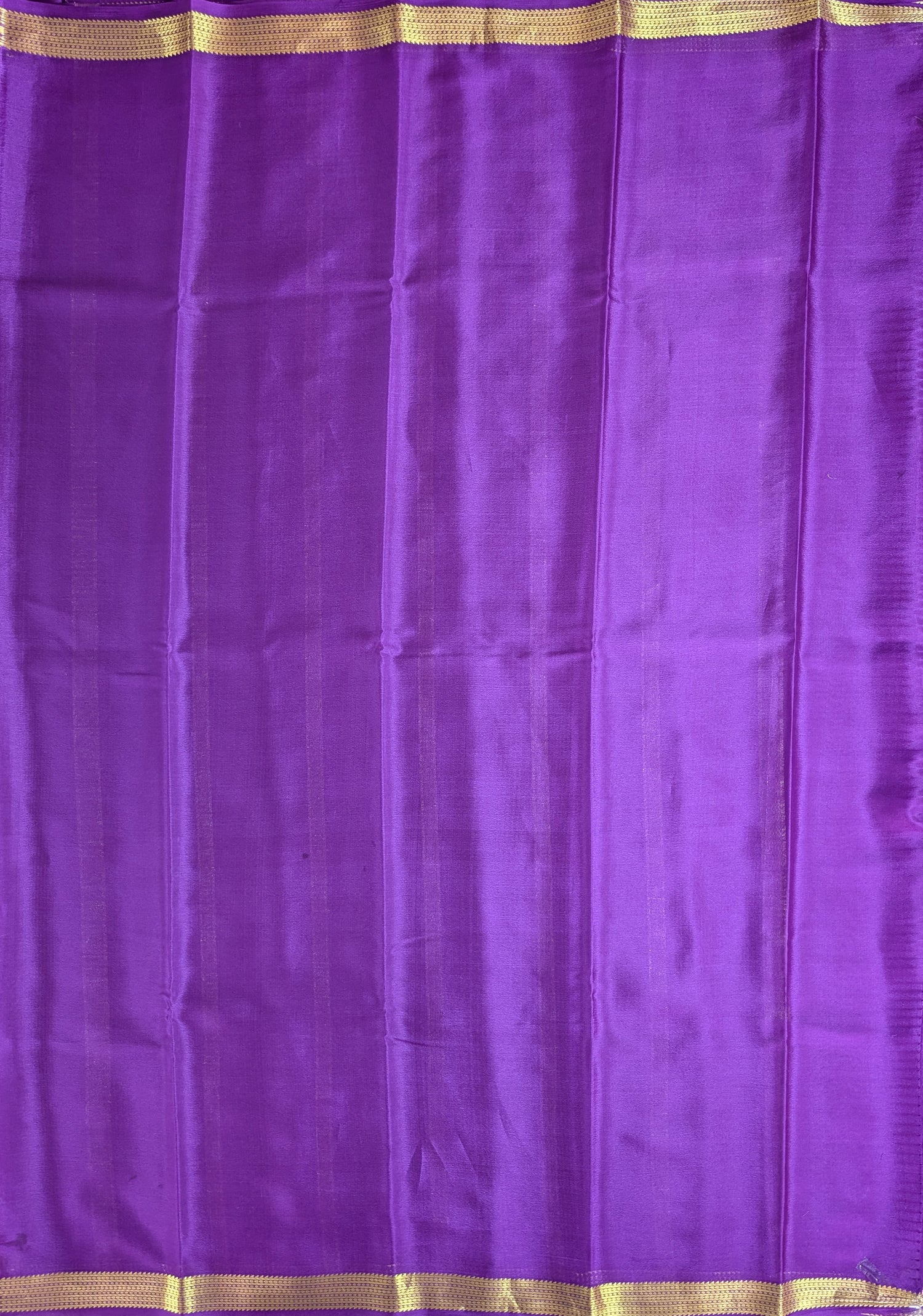 Pure Mysore Silk Crepe - Purple with zari border