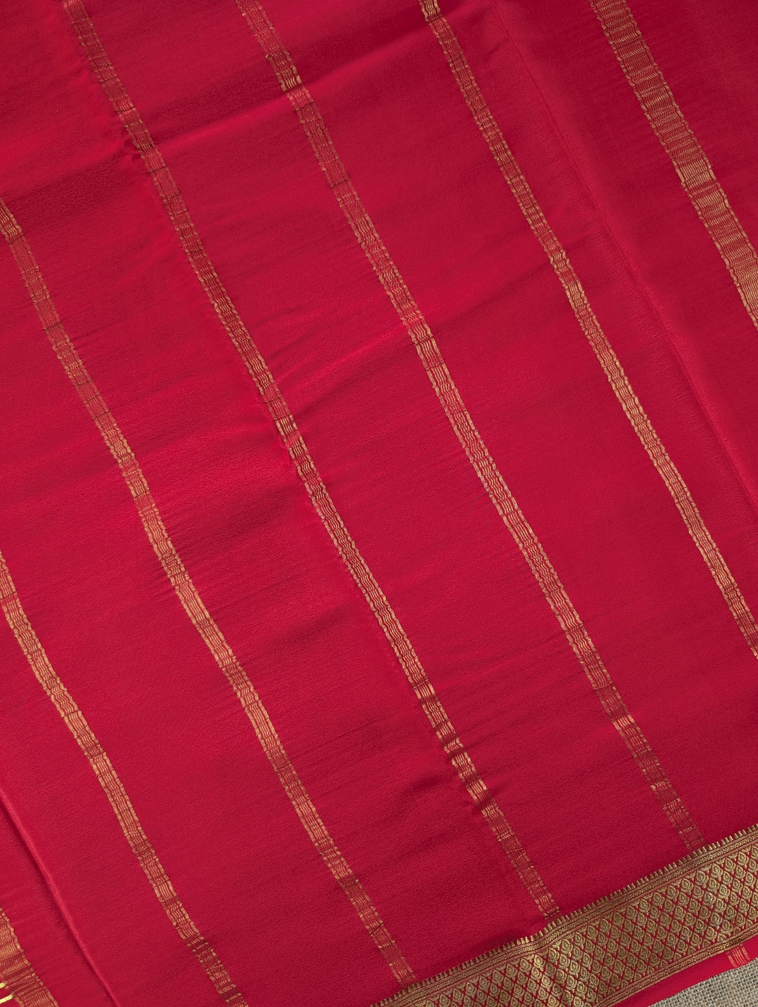 Pure Mysore Silk Crepe - Red