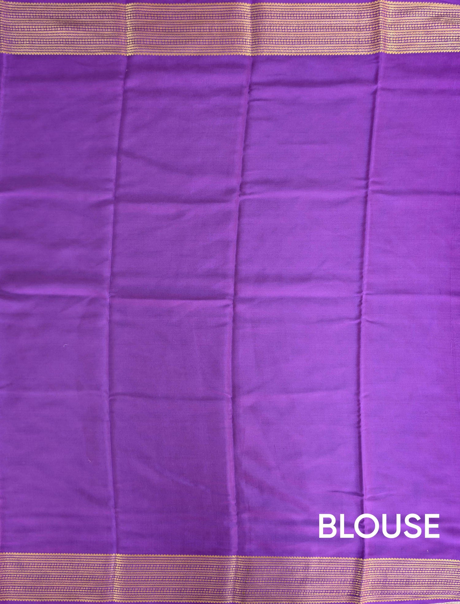 Pure Mysore Silk Crepe - Mustard Green with Purple