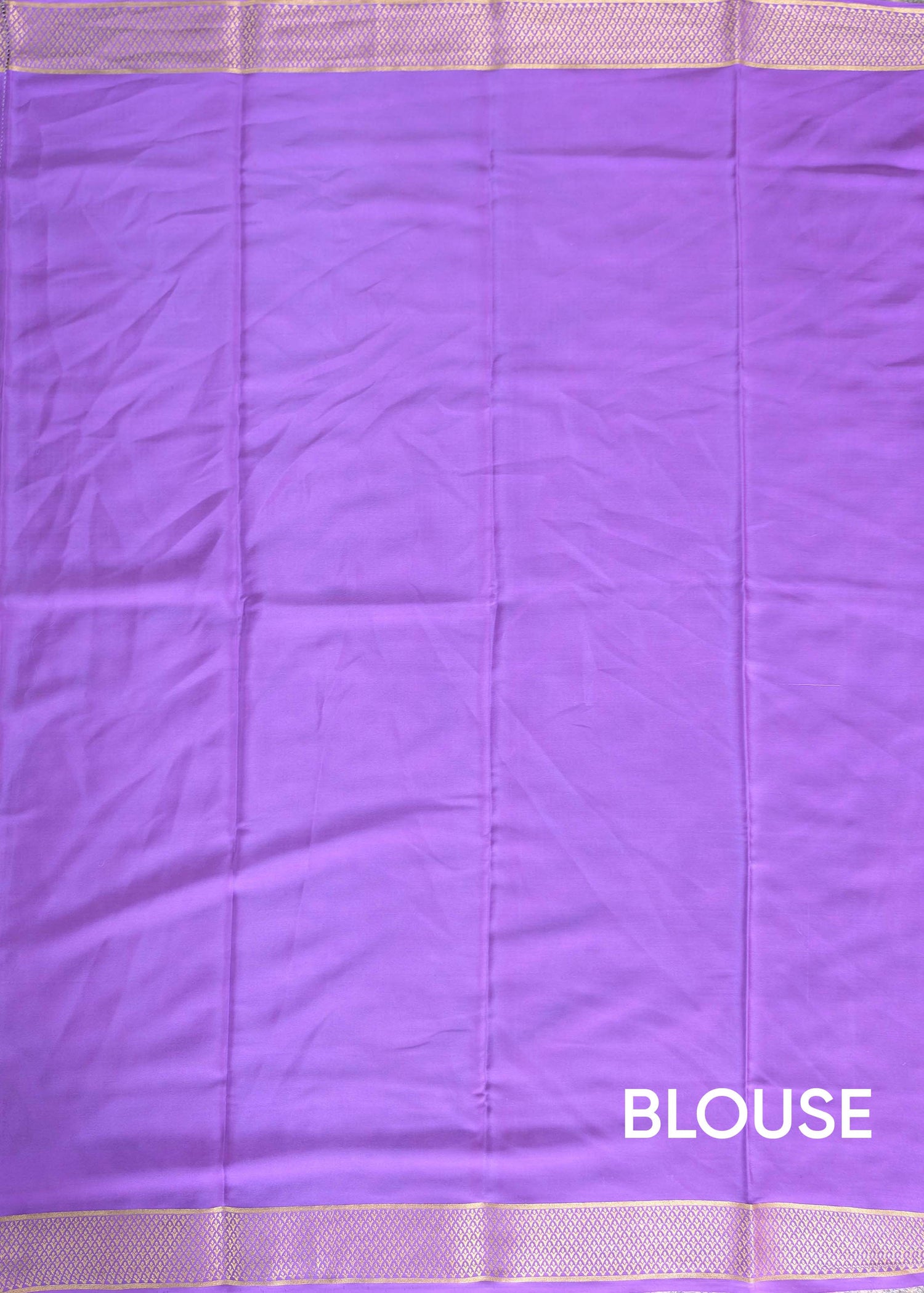 Pure Mysore Silk Crepe -  Lavender with Half &amp; Half Printed Border