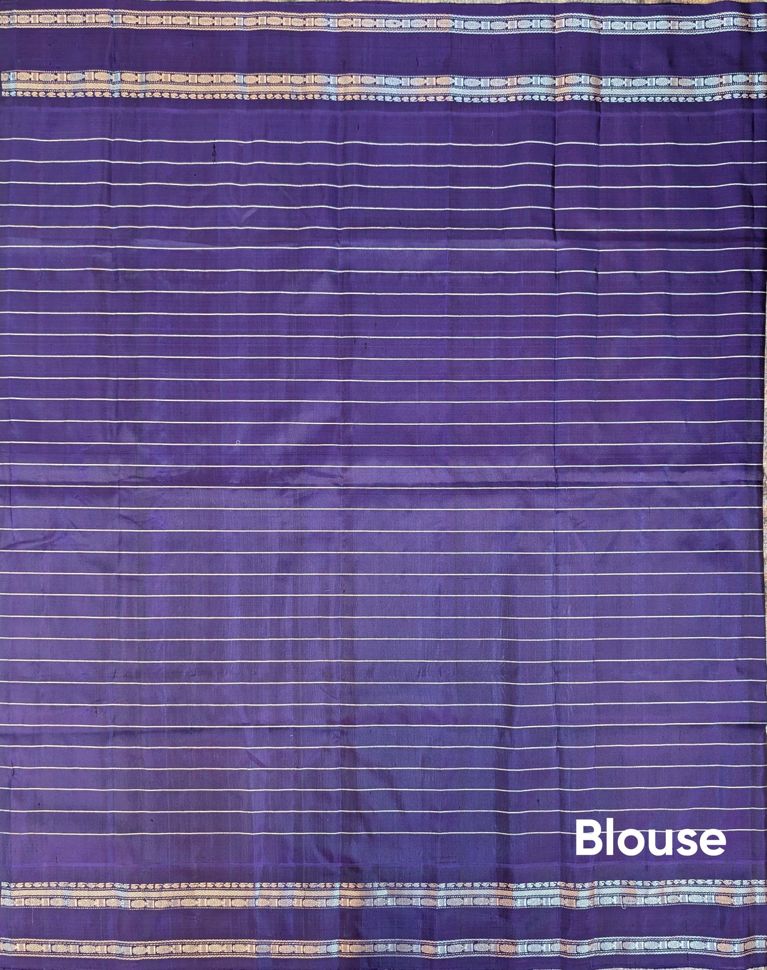 Pure Handloom Gadwal - Soft Peach with Purple