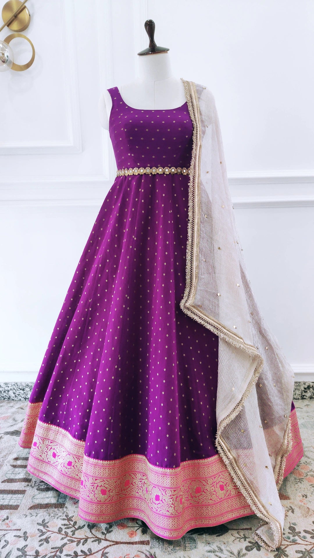 Purple Anarkali Set