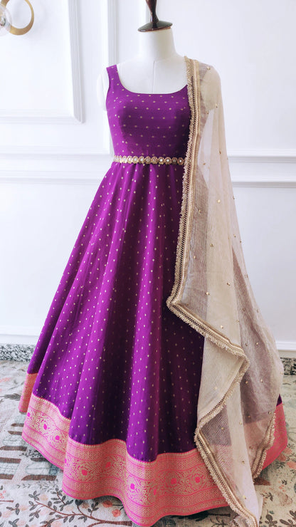 Purple Anarkali Set