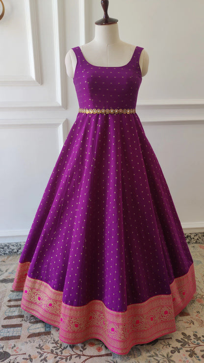 Purple Anarkali Set