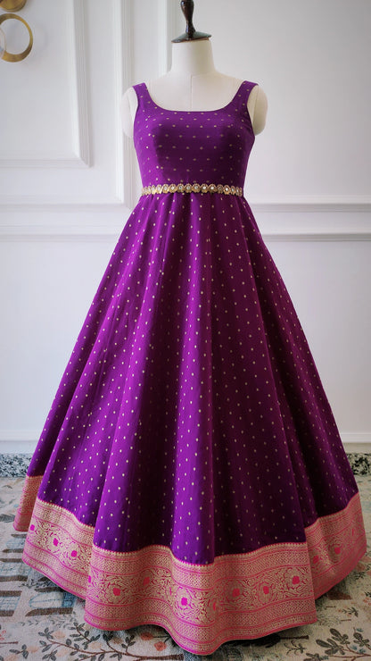 Purple Anarkali Set