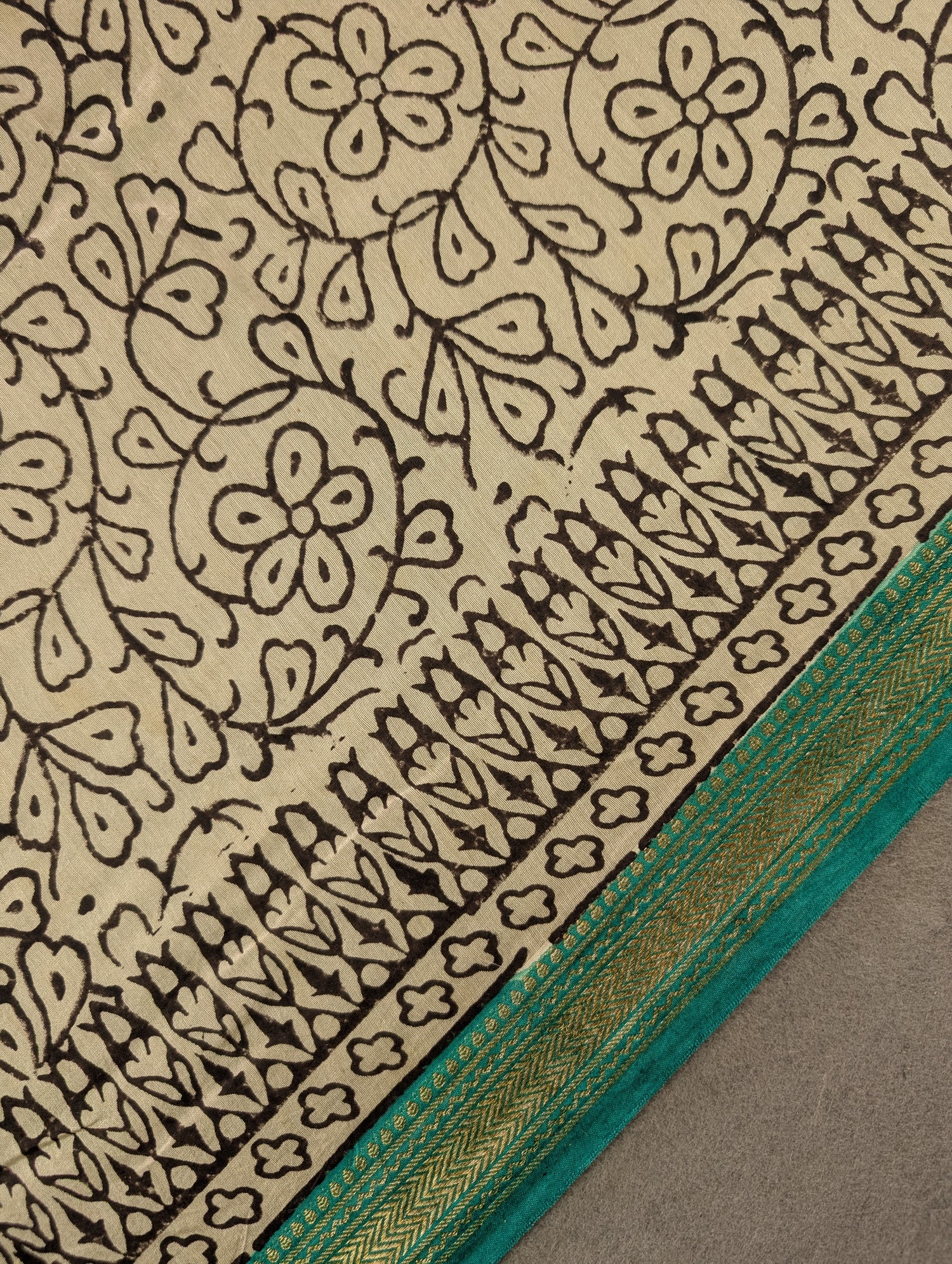 Hand Block Printed Maheshwari Silk - Blue