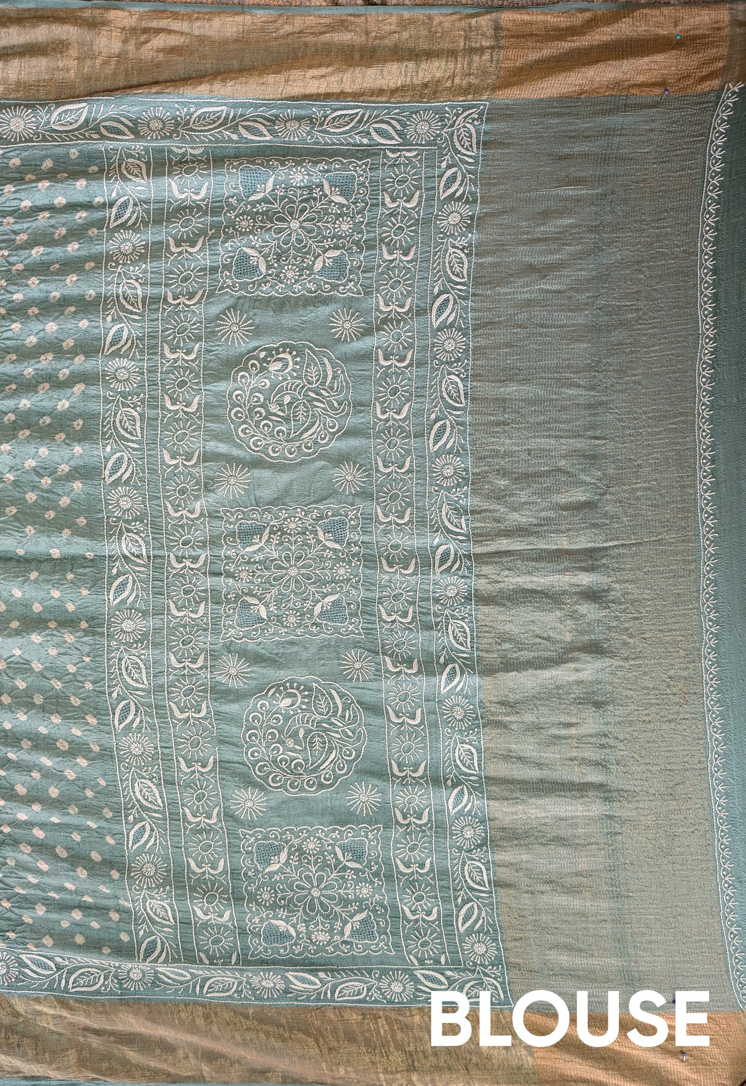 Chikankari X Bandhani - Pastel Blue