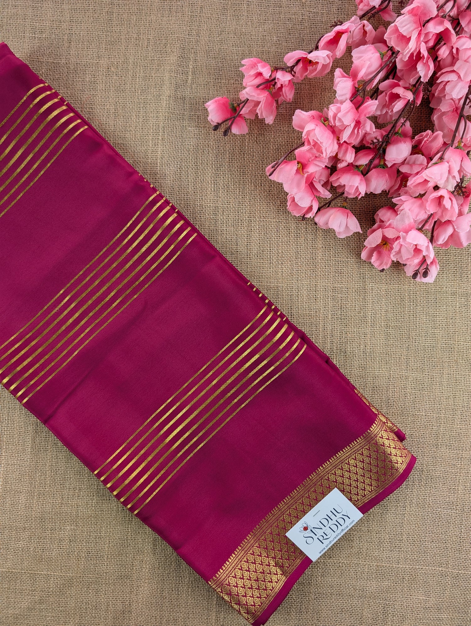 Pure Mysore Silk Crepe - Magenta Red