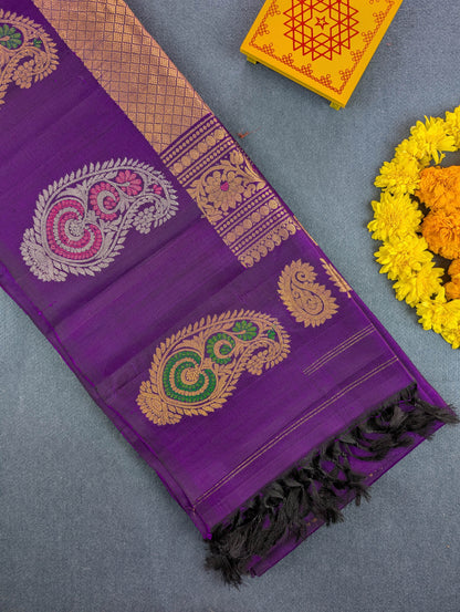 Pure Handloom Gadwal - Royal Purple