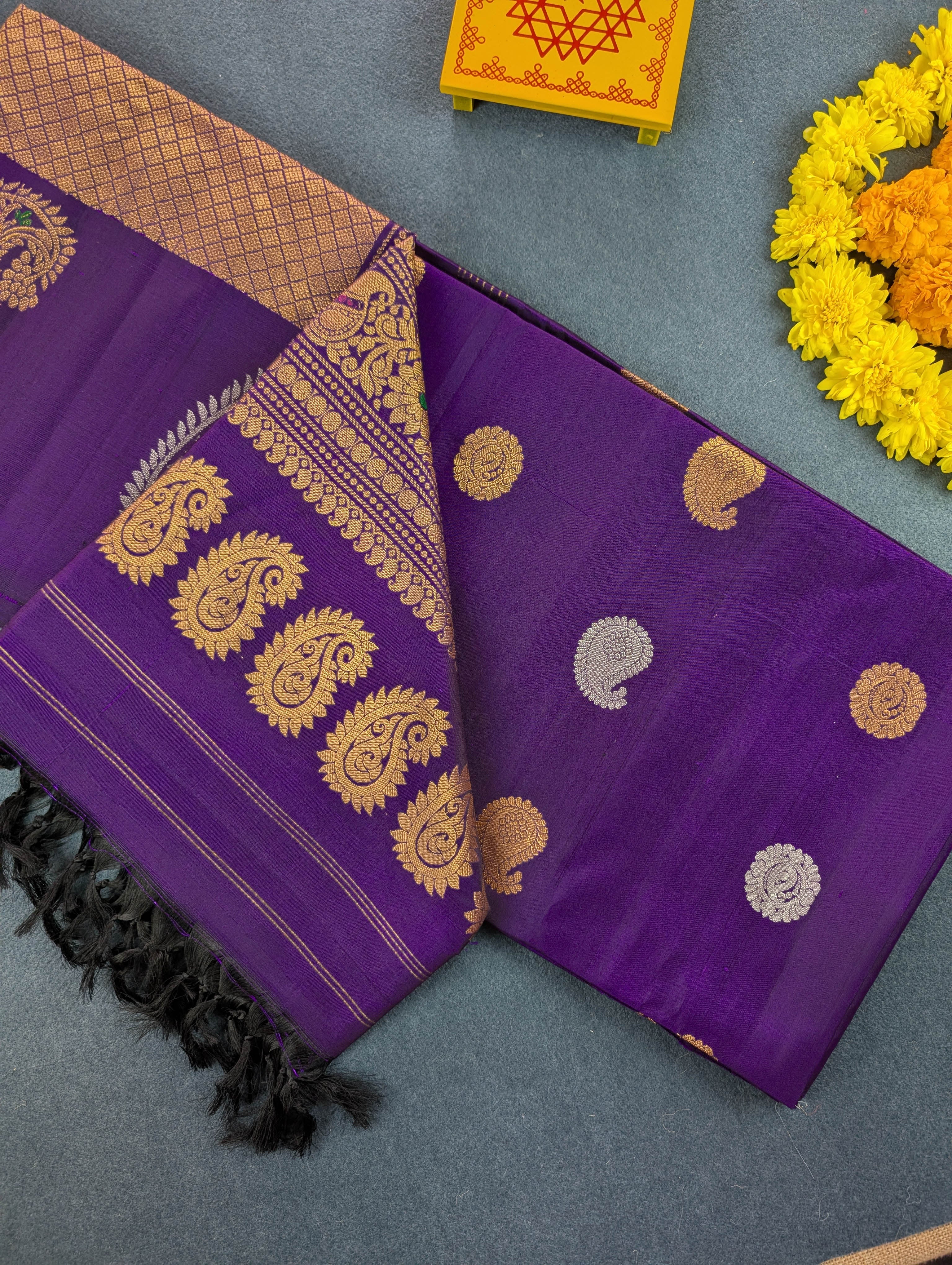 Pure Handloom Gadwal - Royal Purple