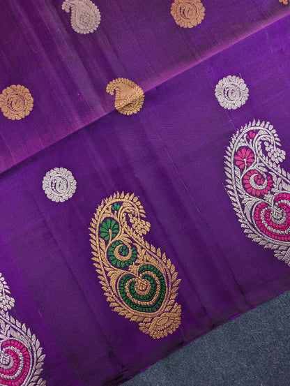 Pure Handloom Gadwal - Royal Purple