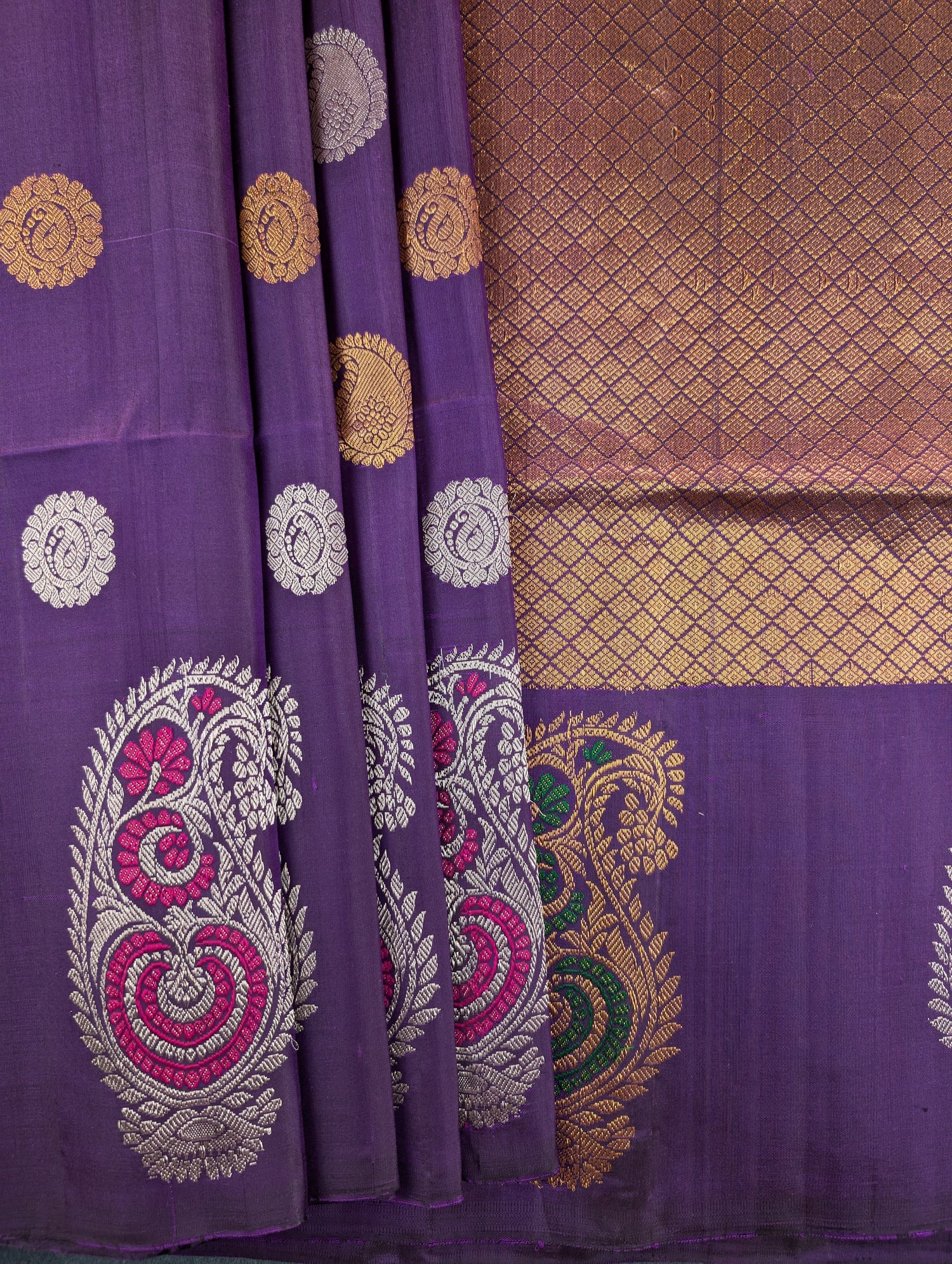 Pure Handloom Gadwal - Royal Purple