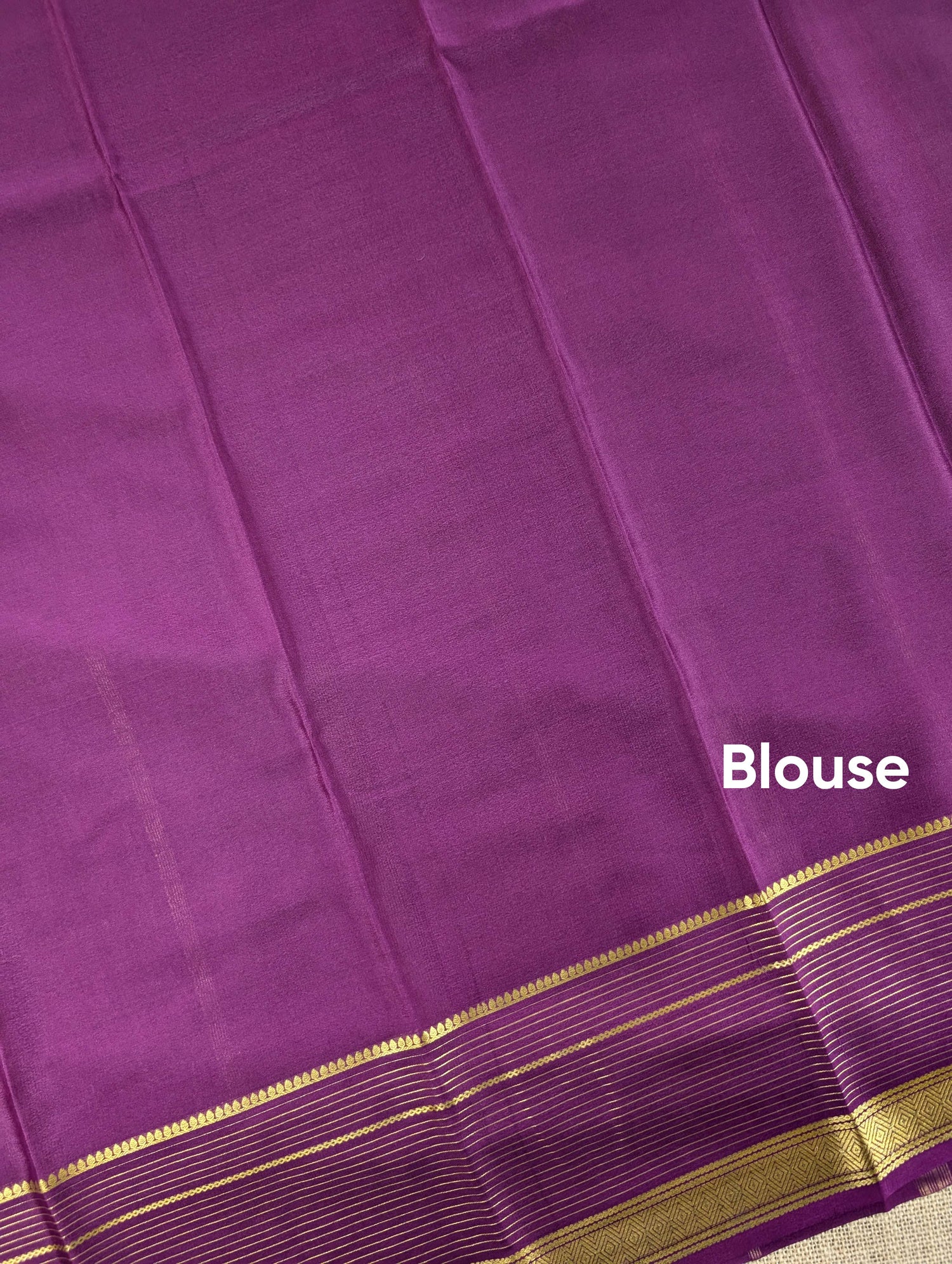 Pure Mysore Silk Crepe - Parrot Green with Purple